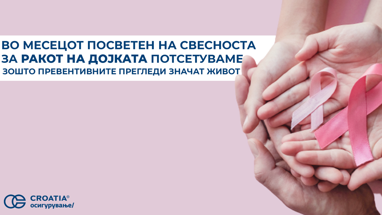 Во месецот посветен на свесноста за ракот на дојката потсетуваме зошто превентивните прегледи значат живот