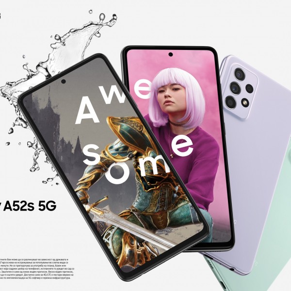 Samsung Galaxy A52s 5G jа заокружува A приказната! 5G мрежа и подобрени перформанси за неверојатно искуство по никогаш подостапна цена