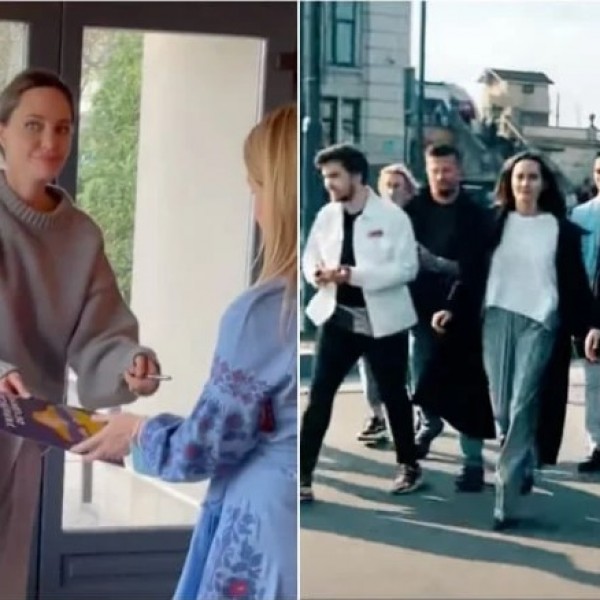 Погледнете како бега Аџелина Џоли кога се уклучија сирените за евакуација: Таа е во Украина и на лице место го гледа ужасот