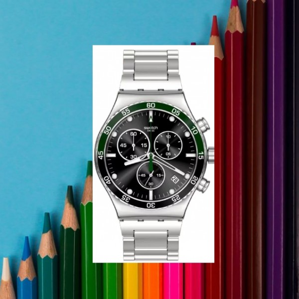 Часовник на неделата: SWATCH DARK GREEN IRONY одличен како подарок за почетокот на школската година